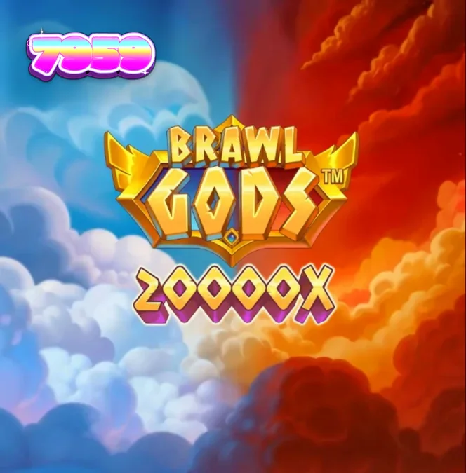 Interface de jogo do slot Brawl Gods com Zeus e Hades em destaque.
